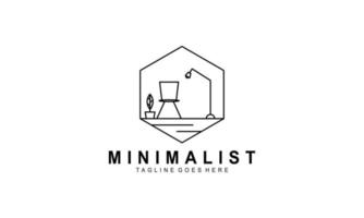 logotipo de muebles minimalistas, vector de logotipo de muebles de arte lineal