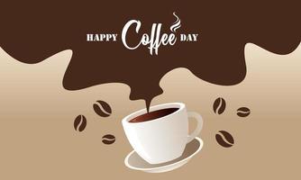 fondo del día internacional del café, logotipo de la taza de café vector