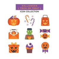 Halloween Trick or Treat Icon Set vector