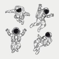 tatuaje minimalista de astronauta vector