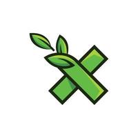 Letter X Leaf Nature Ecology Logo vector