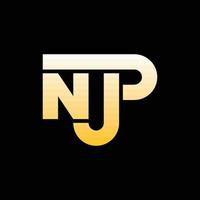 Letter NJP Monogram Geometric Logo vector