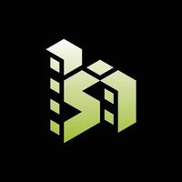 Letter S Building City Modern Logo vector