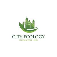 logotipo de la ecología de la naturaleza de la ciudad de la hoja vector