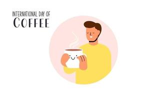 International day of coffee illustration hand drawn vector