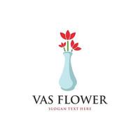 vas flor simple logotipo creativo vector