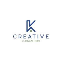 Letter K Home Minimalist Modern Logo vector
