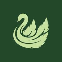 logotipo de la ecología de la naturaleza de la hoja del cisne vector