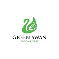 Swan Leaf Ecology Nature Logo vector