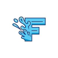 Letter F Water Splash Nature Logo vector