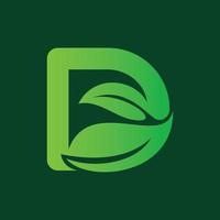 Letter D Leaf Ecology Nature Logo vector