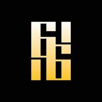 logotipo creativo del monograma de 66 números vector