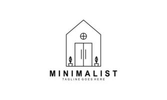 logotipo de muebles minimalistas, vector de logotipo de muebles de arte lineal