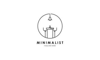 Minimalist furniture logo, line art furniture logo vector