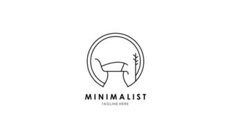 Minimalist furniture logo, line art furniture logo vector