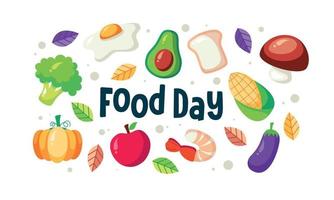 Hand drawn world food day illustration vector