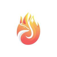 zorro fuego animal ilustración logotipo moderno vector