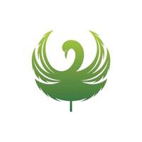 logotipo de la ecología de la naturaleza del cannabis del cisne vector