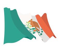 mxican flag waving vector