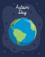 autism day lettering vector