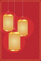 yellow chinese lanterns hanging vector