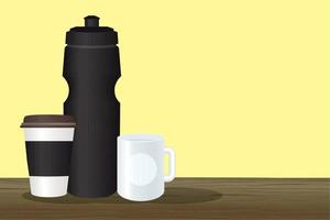 beverages three containers vector