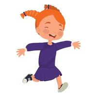 happy little girl running vector