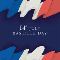 bastille day celebration lettering vector