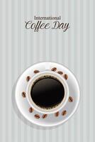 international coffee day lettering vector