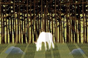 unicorn in enchanting forest vector