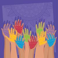 happy holi hands painted vector