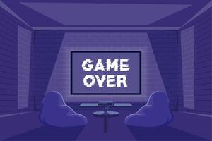 game over lettering in display vector