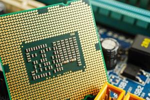 Central Processing Unit, CPU chip processor of computer mainboard, electronic technology. photo