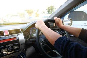 Asian girl driving photo