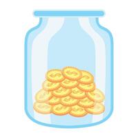 charity coins in jar vector