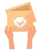 hands uncovering charity box vector