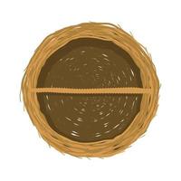 basket straw airview vector