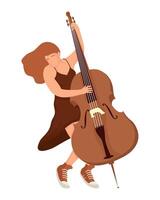 mujer tocando el violonchelo vector