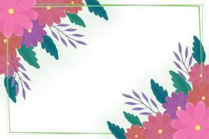 flowers in square frame vector