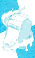 milk box splashing vector