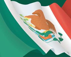mexican flag waving background vector