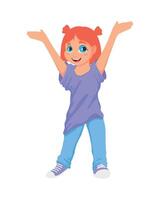 happy redhead little girl vector