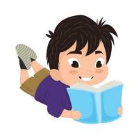 student male reading book vector