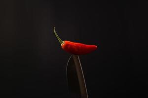 premium chili in the bled with black background landscape photo
