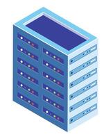 isometric server tower tech vector