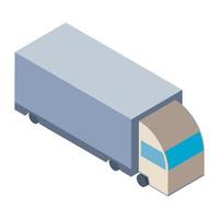 isometric white logistic truck vector