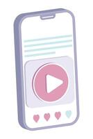 media player button in smartphone vector