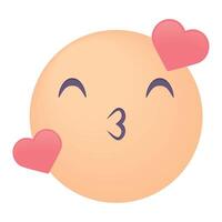 encantador emoji con corazones vector