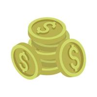 pile coins money isometric vector