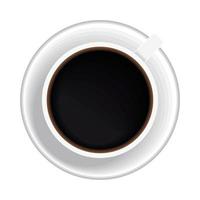 vista aérea de la maqueta de la taza de café vector